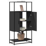 vidaXL Dulapuru negru 68x35x139 cm lemn și metal prelucrat vidaXL Dulapuru negru 68x35x139 cm lemn și metal prelucrat