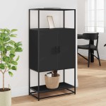 vidaXL Dulapuru negru 68x35x139 cm lemn și metal prelucrat vidaXL Dulapuru negru 68x35x139 cm lemn și metal prelucrat