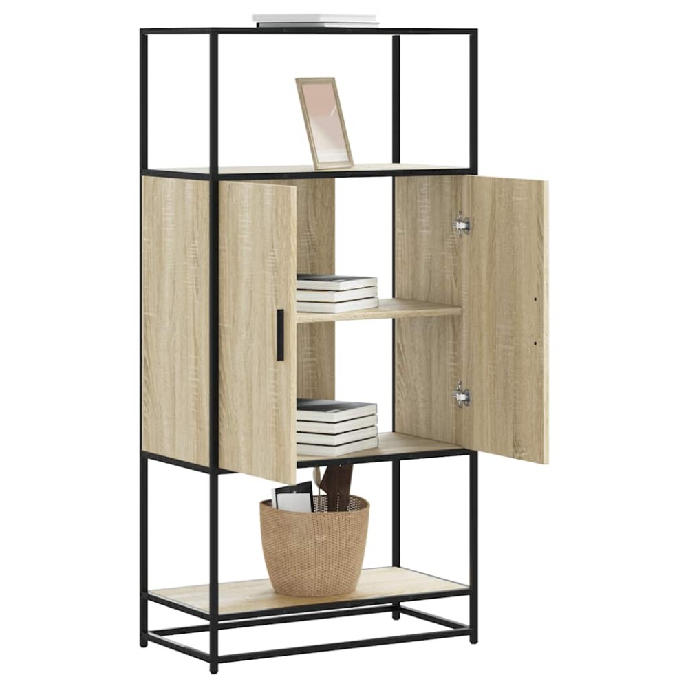 vidaXL Dulapuru Stejar Sonoma 68x35x139 cm lemn și metal prelucrat