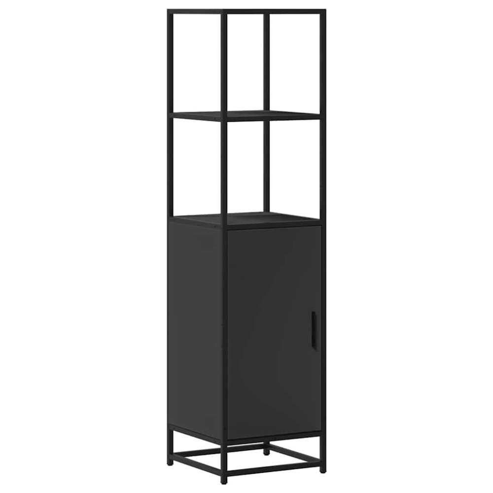 vidaXL Dulapuru negru 35,5x35x139 cm lemn și metal prelucrat
