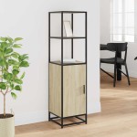 vidaXL Dulapuru Stejar Sonoma 35,5x35x139 cm lemn și metal prelucrat vidaXL Dulapuru Stejar Sonoma 35,5x35x139 cm lemn și metal prelucrat
