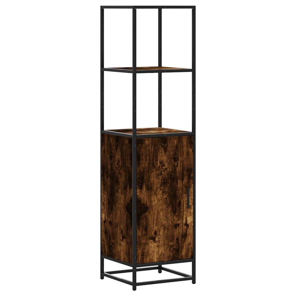 vidaXL Dulapuru stejar afumat 35,5x35x139 cm lemn și metal prelucrat
