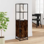 vidaXL Dulapuru stejar afumat 35,5x35x139 cm lemn și metal prelucrat vidaXL Dulapuru stejar afumat 35,5x35x139 cm lemn și metal prelucrat