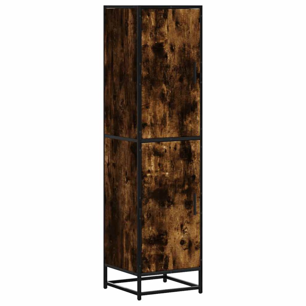 vidaXL Dulapuru stejar afumat 35,5x35x139 cm lemn și metal prelucrat