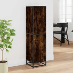 vidaXL Dulapuru stejar afumat 35,5x35x139 cm lemn și metal prelucrat vidaXL Dulapuru stejar afumat 35,5x35x139 cm lemn și metal prelucrat