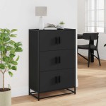 vidaXL Dulapuru negru 68x35x106,5 cm lemn și metal prelucrat vidaXL Dulapuru negru 68x35x106,5 cm lemn și metal prelucrat