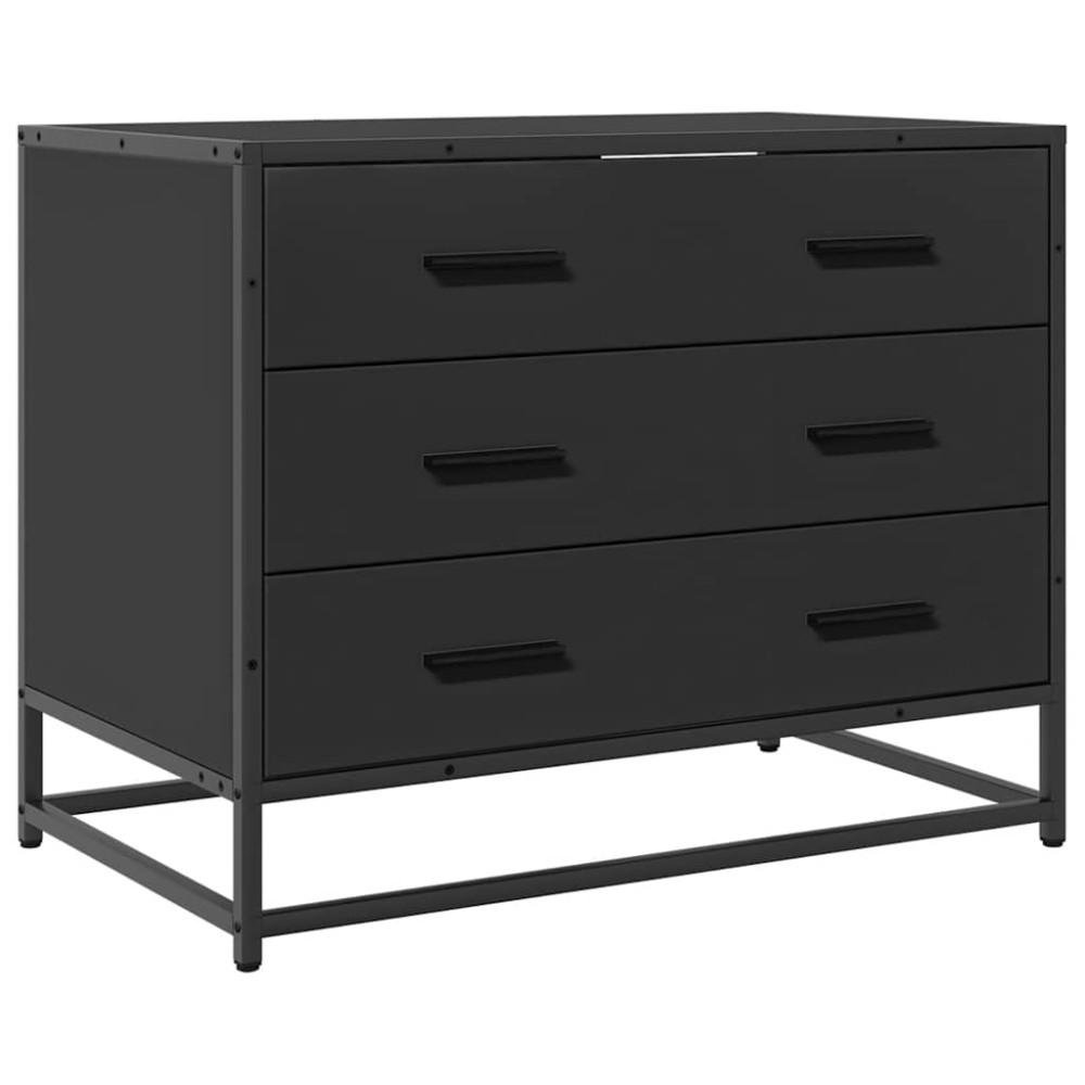 vidaXL Dulap cu sertare, negru, 70x41x56 cm, lemn compozit