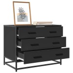 vidaXL Dulap cu sertare, negru, 70x41x56 cm, lemn compozit vidaXL Dulap cu sertare, negru, 70x41x56 cm, lemn compozit
