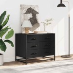 vidaXL Dulap cu sertare, negru, 70x41x56 cm, lemn compozit vidaXL Dulap cu sertare, negru, 70x41x56 cm, lemn compozit