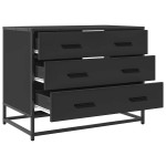 vidaXL Dulap cu sertare, negru, 70x41x56 cm, lemn compozit vidaXL Dulap cu sertare, negru, 70x41x56 cm, lemn compozit