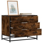 vidaXL Dulap cu sertar, stejar fumuriu,70x41x56 cm, lemn prelucrat