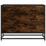 vidaXL Dulap cu sertar, stejar fumuriu,70x41x56 cm, lemn prelucrat