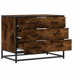 vidaXL Dulap cu sertar, stejar fumuriu,70x41x56 cm, lemn prelucrat