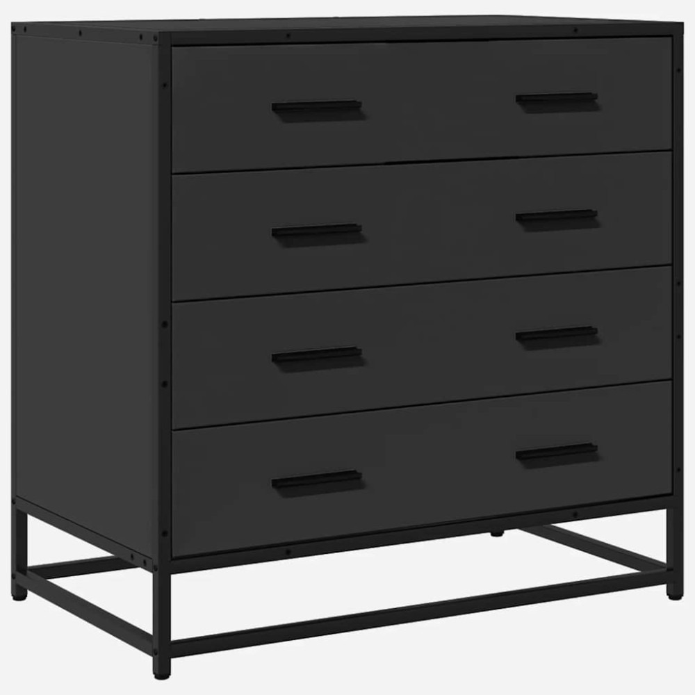 vidaXL Dulap cu sertare, negru, 70x41x70 cm, lemn compozit