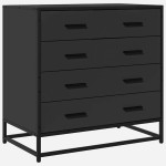 vidaXL Dulap cu sertare, negru, 70x41x70 cm, lemn compozit vidaXL Dulap cu sertare, negru, 70x41x70 cm, lemn compozit