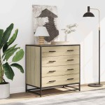 vidaXL Dulap cu sertare, stejar sonoma, 70x41x70 cm, lemn compozit vidaXL Dulap cu sertare, stejar sonoma, 70x41x70 cm, lemn compozit