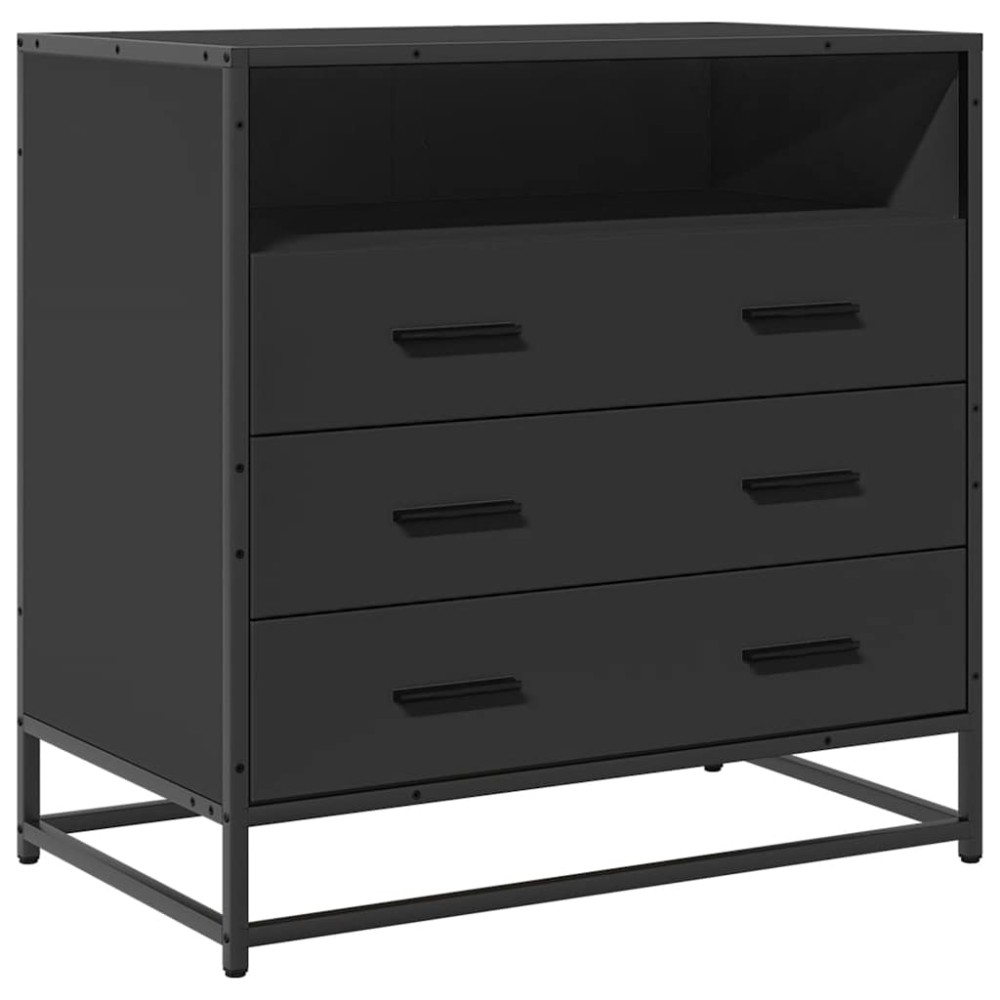 vidaXL Dulap cu sertare, negru, 70x41x70 cm, lemn compozit