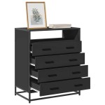 vidaXL Dulap cu sertare, negru, 70x41x83,5 cm, lemn prelucrat vidaXL Dulap cu sertare, negru, 70x41x83,5 cm, lemn prelucrat