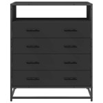 vidaXL Dulap cu sertare, negru, 70x41x83,5 cm, lemn prelucrat vidaXL Dulap cu sertare, negru, 70x41x83,5 cm, lemn prelucrat