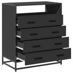 vidaXL Dulap cu sertare, negru, 70x41x83,5 cm, lemn prelucrat vidaXL Dulap cu sertare, negru, 70x41x83,5 cm, lemn prelucrat