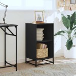 vidaXL Bibliotecă, negru, 40x35x76 cm, lemn prelucrat