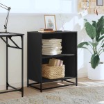 vidaXL Dulap cu cărți negru 60x35x76 cm lemn prelucrat vidaXL Dulap cu cărți negru 60x35x76 cm lemn prelucrat