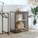 vidaXL Bibliotecă, gri sonoma, 60x35x76 cm, lemn prelucrat vidaXL Bibliotecă, gri sonoma, 60x35x76 cm, lemn prelucrat