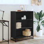 vidaXL Bibliotecă, negru, 80,5x35x107,5 cm, lemn prelucrat vidaXL Bibliotecă, negru, 80,5x35x107,5 cm, lemn prelucrat
