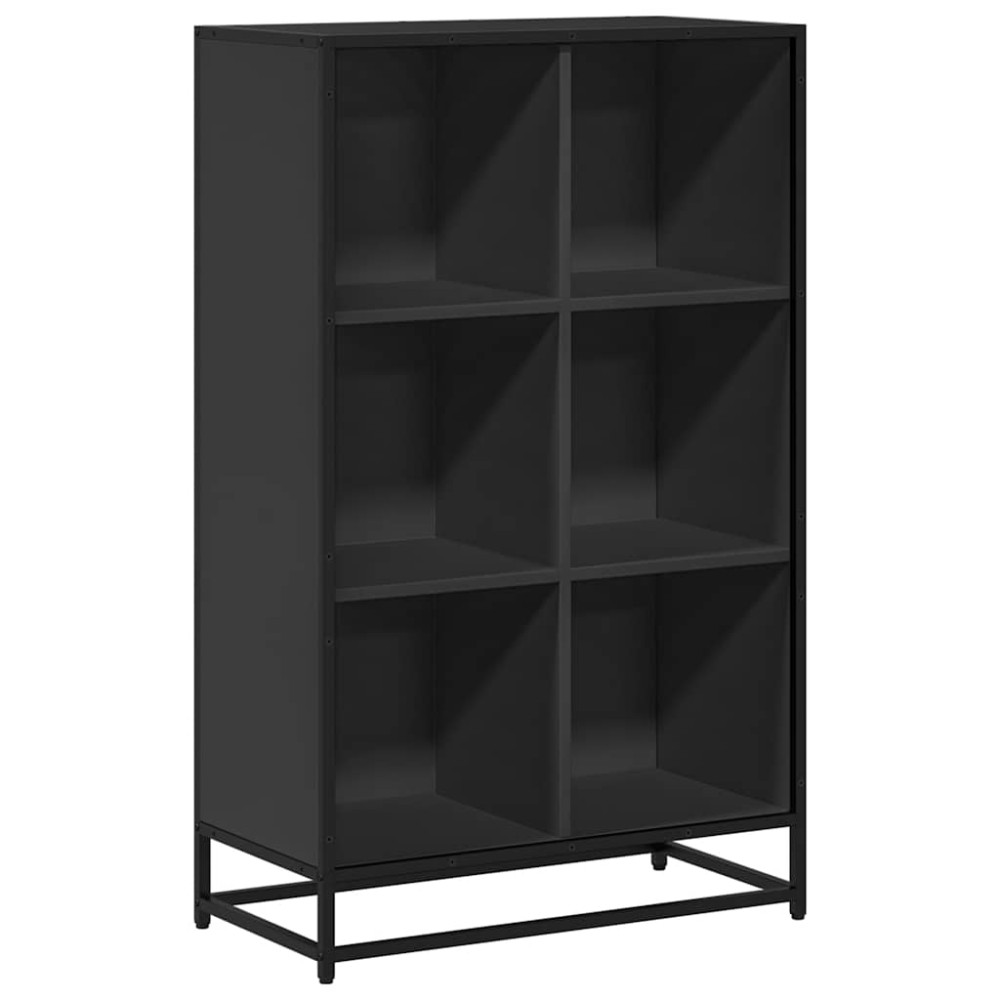 vidaXL Bibliotecă, negru, 65,5x33x107,5 cm, lemn prelucrat
