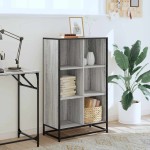 vidaXL Bibliotecă, gri sonoma, 65,5x33x107,5 cm, lemn prelucrat vidaXL Bibliotecă, gri sonoma, 65,5x33x107,5 cm, lemn prelucrat
