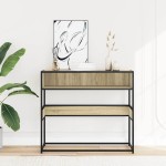 vidaXL Măsuță consolă, stejar sonoma, 90x35x80 cm, lemn prelucrat vidaXL Măsuță consolă, stejar sonoma, 90x35x80 cm, lemn prelucrat