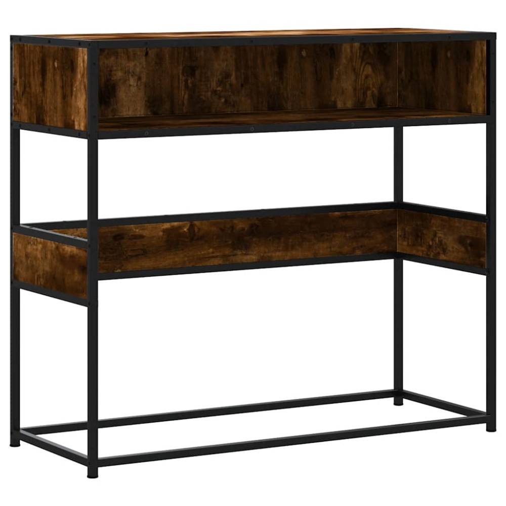 vidaXL Măsuță consolă, stejar fumuriu, 90x35x80 cm, lemn prelucrat