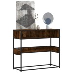 vidaXL Măsuță consolă, stejar fumuriu, 90x35x80 cm, lemn prelucrat vidaXL Măsuță consolă, stejar fumuriu, 90x35x80 cm, lemn prelucrat