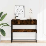 vidaXL Măsuță consolă, stejar fumuriu, 90x35x80 cm, lemn prelucrat vidaXL Măsuță consolă, stejar fumuriu, 90x35x80 cm, lemn prelucrat