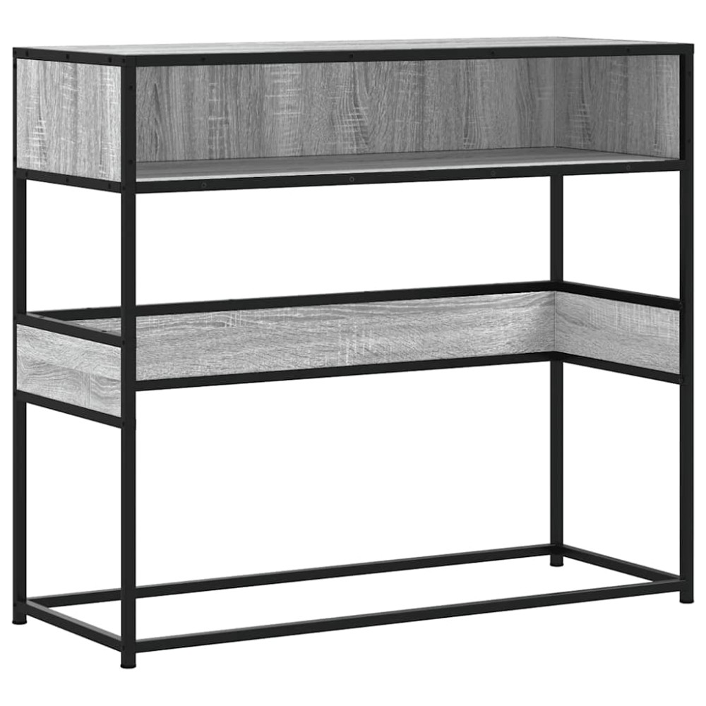 vidaXL Măsuță consolă, gri sonoma, 90x35x80 cm, lemn prelucrat