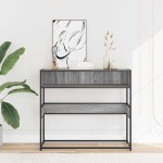 vidaXL Măsuță consolă, gri sonoma, 90x35x80 cm, lemn prelucrat vidaXL Măsuță consolă, gri sonoma, 90x35x80 cm, lemn prelucrat