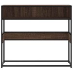 vidaXL Măsuță consolă, stejar maro, 90x35x80 cm, lemn prelucrat vidaXL Măsuță consolă, stejar maro, 90x35x80 cm, lemn prelucrat