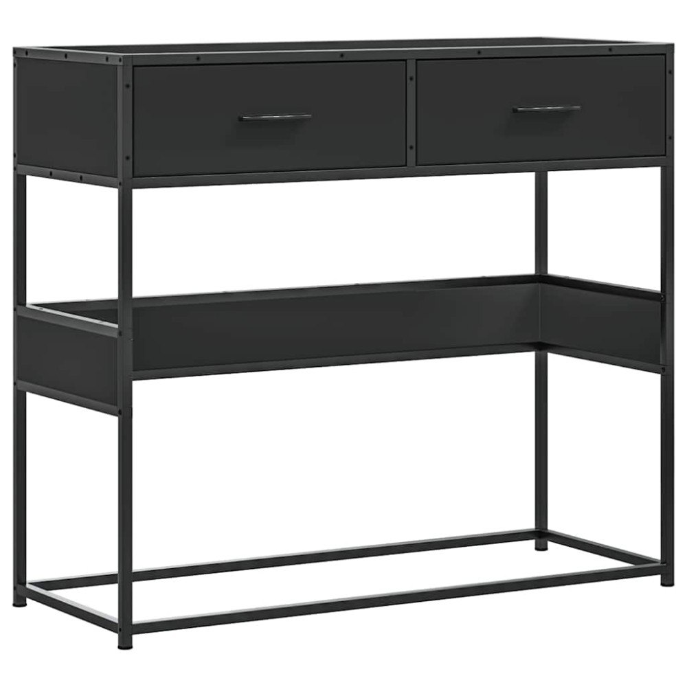 vidaXL Măsuță consolă, negru, 90x35x80 cm, lemn prelucrat