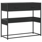 vidaXL Măsuță consolă, negru, 90x35x80 cm, lemn prelucrat vidaXL Măsuță consolă, negru, 90x35x80 cm, lemn prelucrat