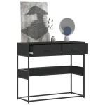 vidaXL Măsuță consolă, negru, 90x35x80 cm, lemn prelucrat vidaXL Măsuță consolă, negru, 90x35x80 cm, lemn prelucrat