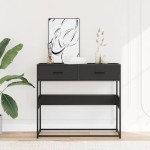 vidaXL Măsuță consolă, negru, 90x35x80 cm, lemn prelucrat vidaXL Măsuță consolă, negru, 90x35x80 cm, lemn prelucrat