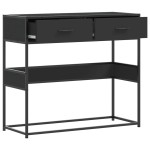 vidaXL Măsuță consolă, negru, 90x35x80 cm, lemn prelucrat vidaXL Măsuță consolă, negru, 90x35x80 cm, lemn prelucrat