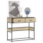 vidaXL Măsuță consolă, stejar sonoma, 90x35x80 cm, lemn prelucrat vidaXL Măsuță consolă, stejar sonoma, 90x35x80 cm, lemn prelucrat