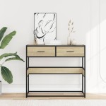 vidaXL Măsuță consolă, stejar sonoma, 90x35x80 cm, lemn prelucrat vidaXL Măsuță consolă, stejar sonoma, 90x35x80 cm, lemn prelucrat