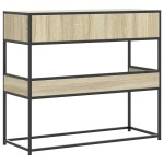 vidaXL Măsuță consolă, stejar sonoma, 90x35x80 cm, lemn prelucrat vidaXL Măsuță consolă, stejar sonoma, 90x35x80 cm, lemn prelucrat