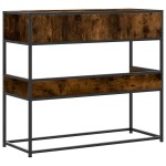 vidaXL Măsuță consolă, stejar fumuriu, 90x35x80 cm, lemn prelucrat vidaXL Măsuță consolă, stejar fumuriu, 90x35x80 cm, lemn prelucrat