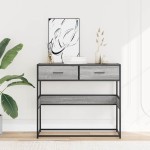 vidaXL Măsuță consolă, gri sonoma, 90x35x80 cm, lemn prelucrat vidaXL Măsuță consolă, gri sonoma, 90x35x80 cm, lemn prelucrat