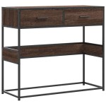 vidaXL Măsuță consolă, stejar maro, 90x35x80 cm, lemn prelucrat vidaXL Măsuță consolă, stejar maro, 90x35x80 cm, lemn prelucrat