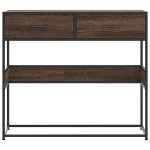 vidaXL Măsuță consolă, stejar maro, 90x35x80 cm, lemn prelucrat vidaXL Măsuță consolă, stejar maro, 90x35x80 cm, lemn prelucrat