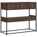 vidaXL Măsuță consolă, stejar maro, 90x35x80 cm, lemn prelucrat vidaXL Măsuță consolă, stejar maro, 90x35x80 cm, lemn prelucrat
